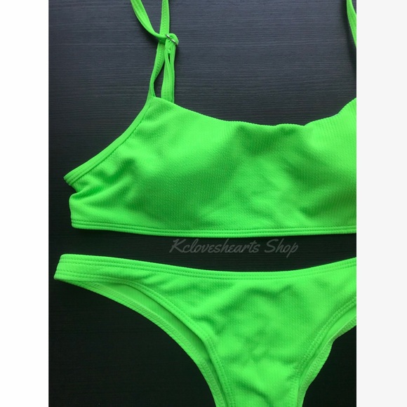 Lime Textured Bikini Set - Picture 4 of 4
